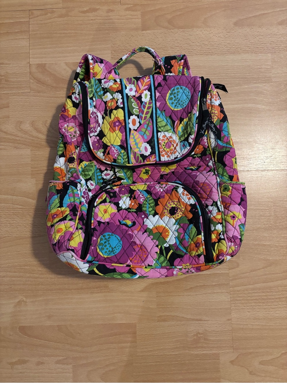 Vera Bradley Quilted Floral Backpack — Pink Multicolor